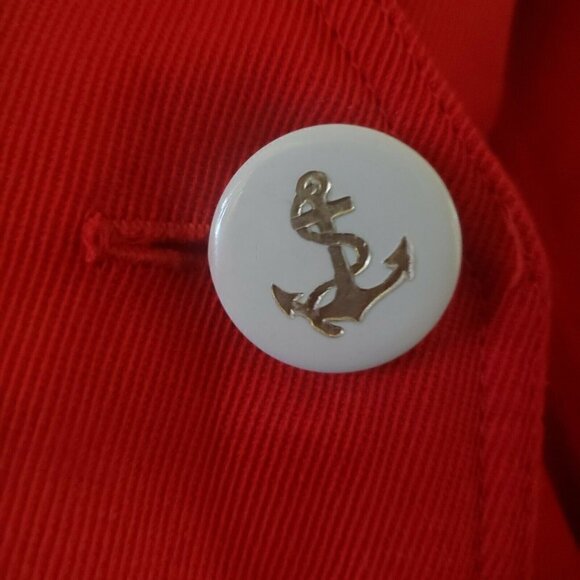 Vintage Country Set Blouse Womens 11 Red Sailor Top Sleeveless Anchor - Picture 5 of 5